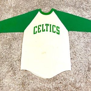 Vintage Boston Celtics T Shirt White Green Graphic